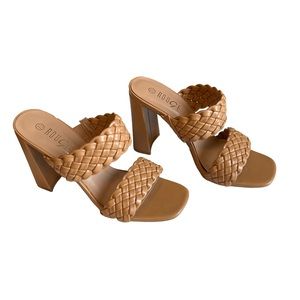 Rouge Helium Braided Mule with block heel. Womens size 7.5